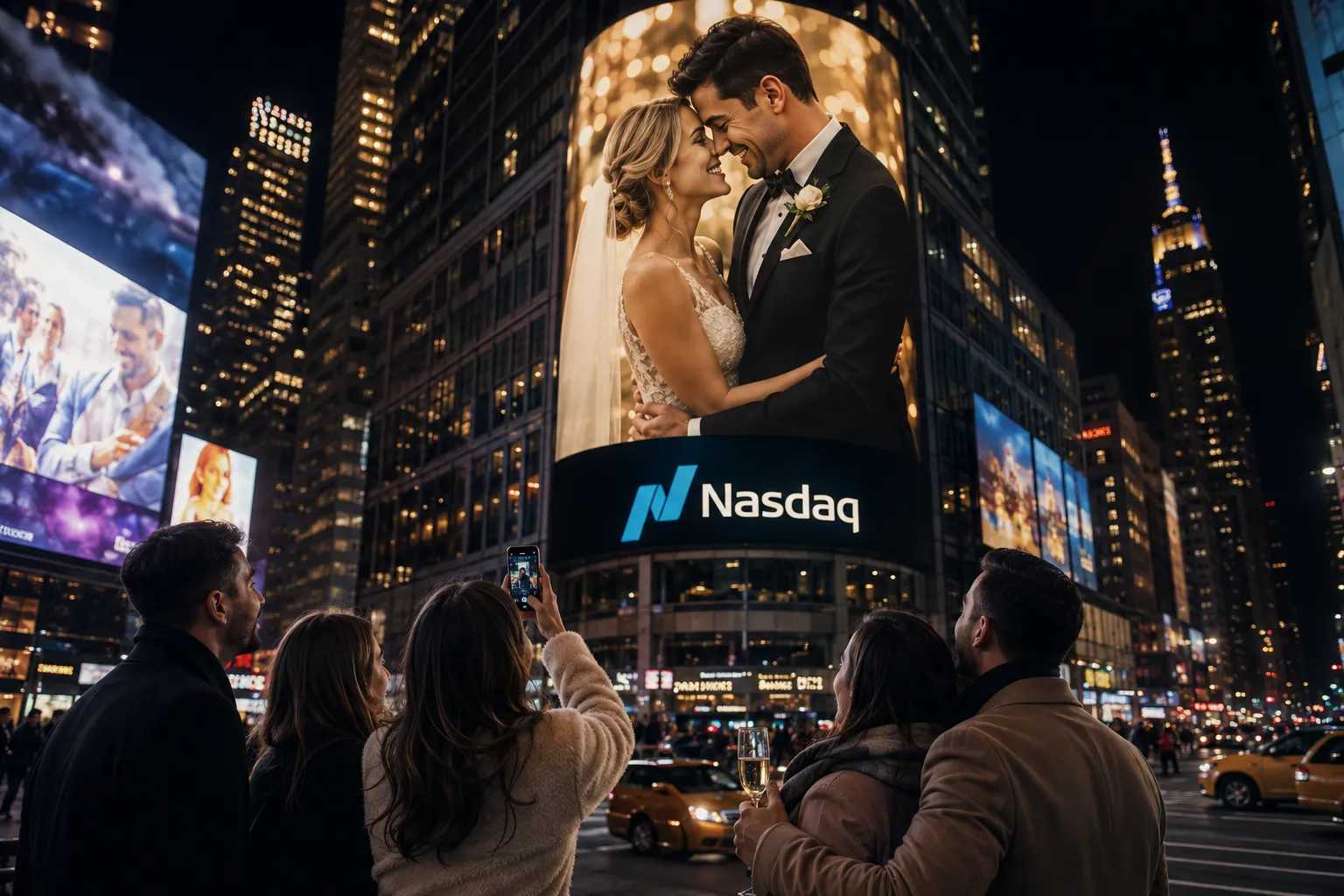 A curated UNIKMO memory on a Times Square billboard